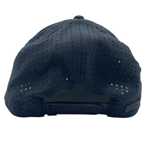 Melin Hat Cap Black Hydro Trenches Perforated Size Adjustable Snap Back 58cm - Picture 5 of 8